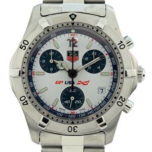 Tag Heuer Men's 38mm GP USA 2000 Series LE 80/800 White Dial Watch- Ref: CK111A!